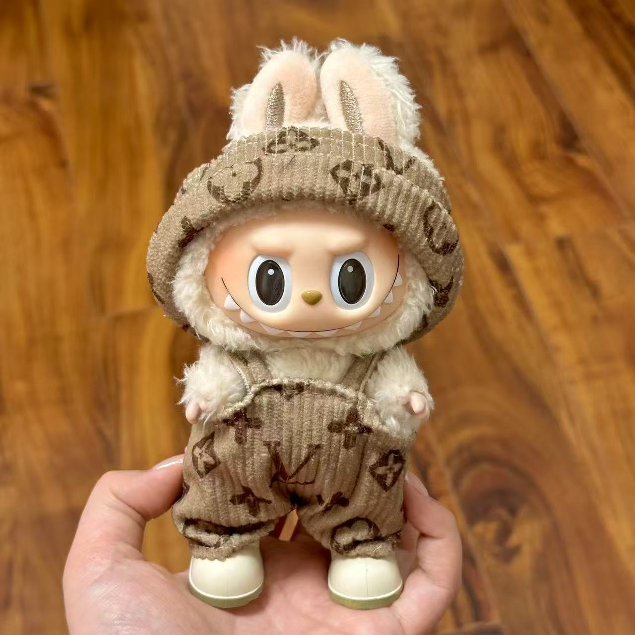 ๐ Labubu Luxe Fit โ LV-Inspired Suspender & Beanie Set