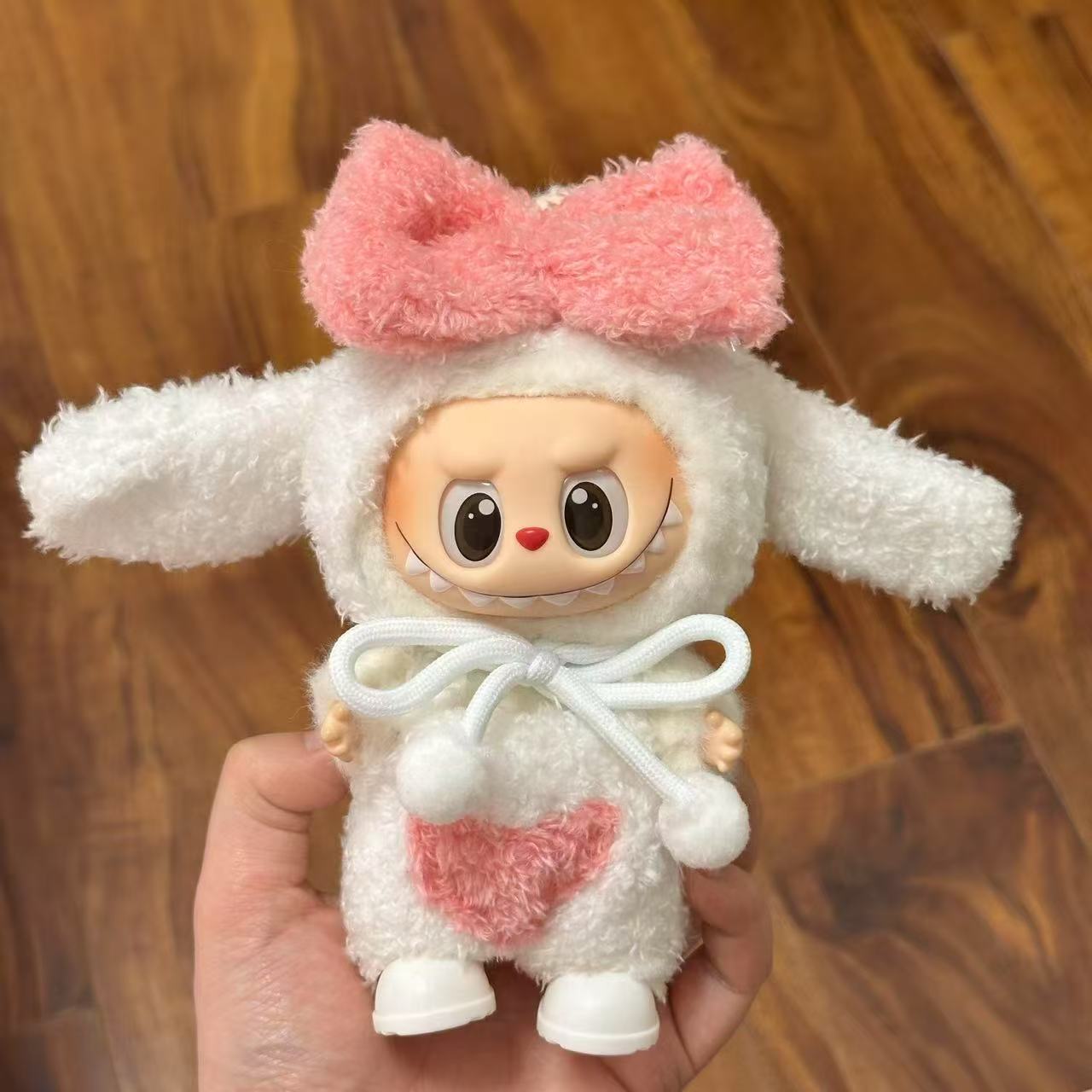 🐰 Labubu Cozy Bunny Onesie – Fluffy Heart Edition